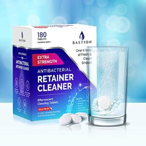 Retainer Cleaner & Denture Cleanser - 180 Effervescent Tablets - 6 Month Supply - Removes Stains, Discoloration, Odors, & Plaque - Clear Aligners, Mouth & Night Guard, All Dental/Oral Appliances