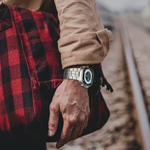 baozai Titanium Band Compatible with Apple Watch Band 49mm 45mm 44mm 42mm, Titanium Sports Band for Apple Watch Ultra Series 8/7/6/5/4/3/2/1/SE Men