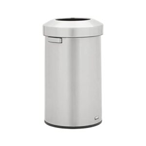 rubbermaid commercial products refine decorative container, 23 gallon, round stainless steel trash can