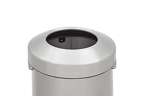 Rubbermaid Commercial Products Refine Decorative Container, 23 Gallon, Round Stainless Steel Trash Can