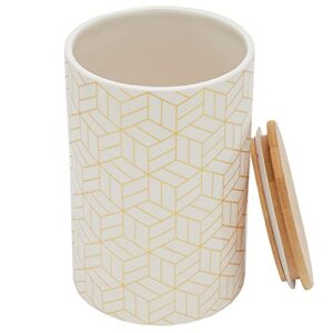 home basics cubix x-large ceramic canister with bamboo top