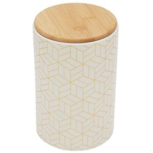 Home Basics Cubix X-Large Ceramic Canister with Bamboo Top