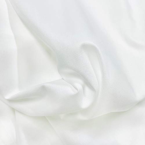 White Combed Cotton Fabric by The Yard for Quilting Sewing Broadcloth 2 Yard or 5 Yard Cloth (2 Yard)