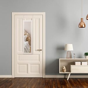 PARANTA Jewelry Armoire with Body Mirror Cabinet Jewelry Earring Storage Organizer Mirror Cabidor Behind Wall Door Storage Mounted Bedroom White 43.31" H x 12.40" W x 3.43" D