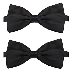 koolmox dog bow tie black, adjustable bow tie dog collar for medium and large dogs cats pets wedding birthday graduation holiday homecoming costumes, 2-pack