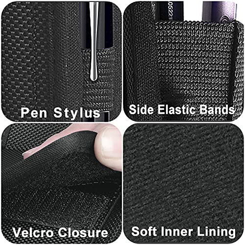 COANJIUO Cell Phone Holster for iPhone 11 12 13 14 Pro Max XR Samsung Galaxy S21 S20 FE S22 Plus Ultra S9+ A13 A53 A12 Moto Nylon Belt Clip Card Holder RFID Blocking Pouch Case, Black