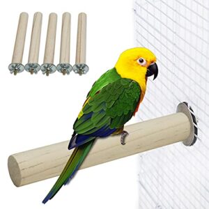 5 pack endearingtails birdcage stand (natural color), natural wood perch toys for small parrot, like parakeets, lovebirds, cockatiels