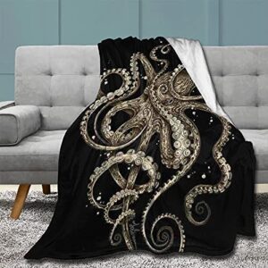 octopus blanket throw size lightweight super soft cozy luxury bed microfiber perfect for layering any bed for all season 80"x60" for adults