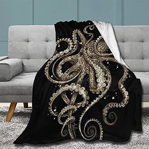 Octopus Blanket Throw Size Lightweight Super Soft Cozy Luxury Bed Microfiber Perfect for Layering Any Bed for All Season 80"x60" for Adults