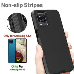 Galaxy A12 case,Samsung A12 case,A12 Heavy Duty case,[Military Grade Protective ][Shockproof] [Dropproof] [Dust-Proof], Compatible with Samsung Galaxy A12 (Black)