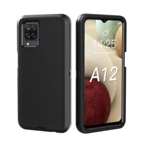 Galaxy A12 case,Samsung A12 case,A12 Heavy Duty case,[Military Grade Protective ][Shockproof] [Dropproof] [Dust-Proof], Compatible with Samsung Galaxy A12 (Black)