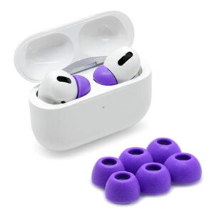 eartune fidelity uf-a premium memory foam tips for airpods pro (1st gen & 2nd gen) - fits in charging case, stays in your ears, superb sound isolation, and built-in waxguard - assorted s/m/l, [purple]