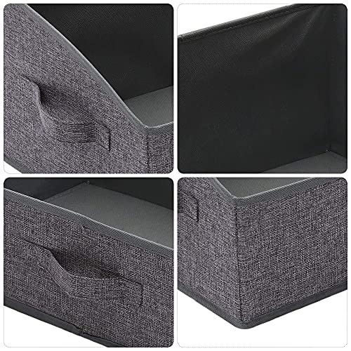 TENABORT 6 Pack Trapezoid Large Foldable Closet Storage Bins with Handle, Fabric Storage Organizer Cube Colth Containers Linen Box Shelf Baskets for Clothes Clothing Shelves Wardrobe