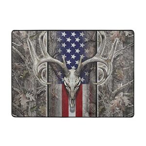 gelingmei american flag wood deer skull oak camo carpets living room pad rugs bedroom solid home modern doormats decorator floor area rug yoga mat throw non-slip floor for children play