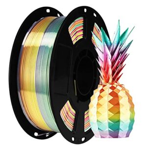 bblife silk shiny multi color fast change rainbow pla filament, 1kg 2.2lbs 1.75mm 3d printing material, widely support for fdm 3d printer, easy to print