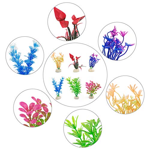 6 Pcs Fish Tank Decorations,Artificial Aquarium Plants,Used for Household or Office Aquarium Simulation Plastic Hydroponic Plants