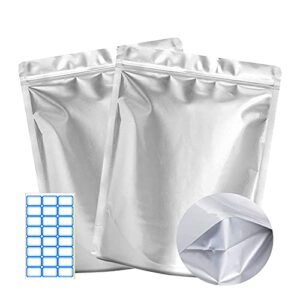 yehaahaa 52 pcs 7x10 inch mylar bags extra thick, 9.84 mil, mylar bags for food storage, resealable mylar ziplock bags for storing dehydrated foods, grains, nuts
