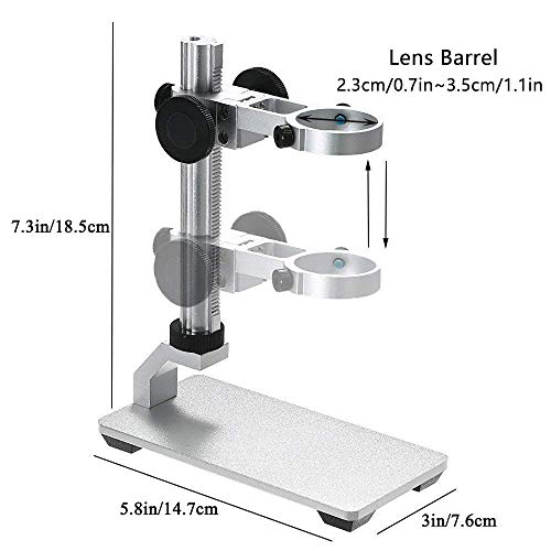 Bysameyee HD 2MP USB Microscope, 40X to 1000X Magnification Digital Microscope Camera Inspection Endoscope with Upgraded Metal Stand, Compatible with Windows 7 8 10, Mac, Linux, OTG Android Phones