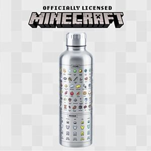 Paladone, 500ml, Minecraft Metal Water Bottle | Officially Licensed Gaming Merchandise