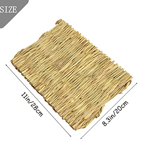 Tfwadmx 20 Pcs Bunny Grass Mat Rabbit Natural Straw Woven Bed Small Animal Cages Sleeping Hay Mats Nest Play Chew Toys for Guinea Pig, Parrot, Hamster, Chinchilla, Squirrel and Small Animal