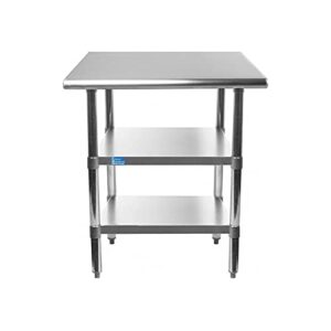 amgood stainless steel table with 2 shelves + optional casters | choose from 43 sizes | nsf metal work table for kitchen prep utility | commercial and residential applications