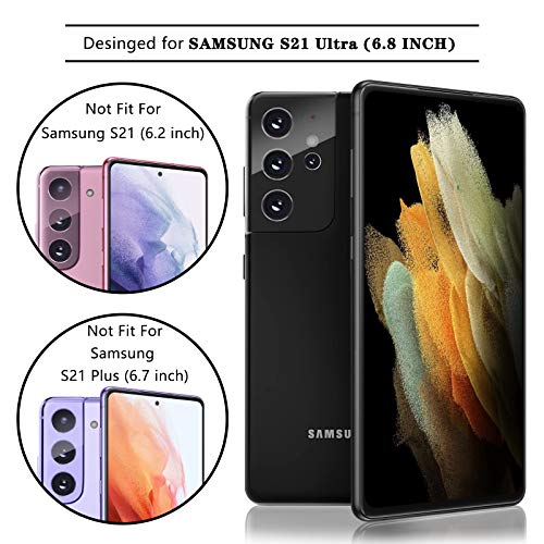 LYWHL [2+2 Pack] for Samsung Galaxy S21 Ultra Privacy Screen Protector [Support Fingerprint ID] Anti-Spy Full Adhesive Flexible Film + Camera Lens Glass Protector for Galaxy S21 Ultra 6.8” 5G 2021