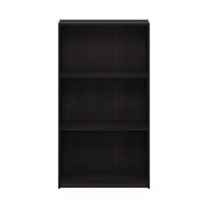 Furinno Basic 3-Tier Bookcase/Bookshelf/Storage Shelves, Dark Espresso