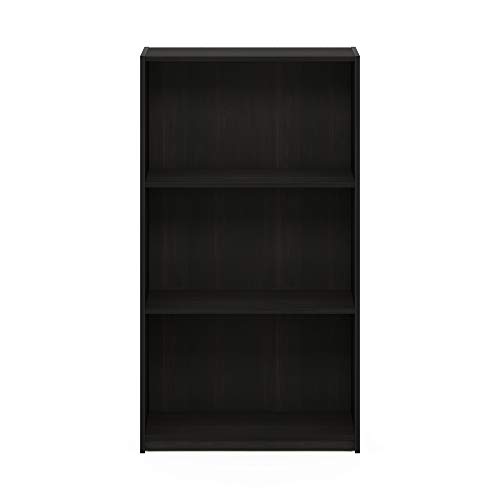Furinno Basic 3-Tier Bookcase/Bookshelf/Storage Shelves, Dark Espresso