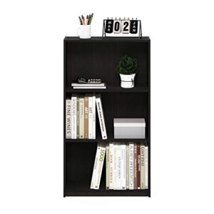 Furinno Basic 3-Tier Bookcase/Bookshelf/Storage Shelves, Dark Espresso