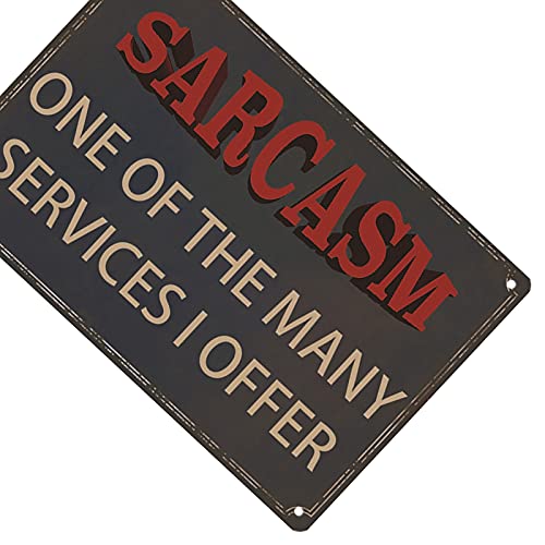 Funny Sarcastic Metal Signs For Garage Office Signs, Man Cave Bar Personalized Signs Home Sign Wall Decor Gifts For Men Sarcasm One of The Many Services I Offer