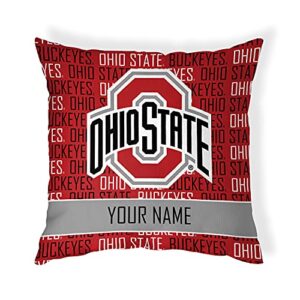 ohio state buckeyes name pattern throw pillow | personalized | custom
