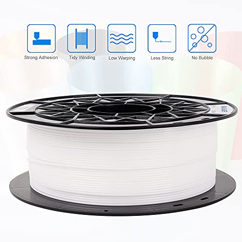 ENOMAKER PETG Filament 1.75mm White 1kg(2.2LBS) with Supper Good Layer Bonding Improved PETG for FDM 3D Printer Such as Creality Ender 3 Pro V2, CR-10/V2/V3, Voxelab Aquila etc.