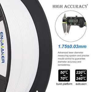 ENOMAKER PETG Filament 1.75mm White 1kg(2.2LBS) with Supper Good Layer Bonding Improved PETG for FDM 3D Printer Such as Creality Ender 3 Pro V2, CR-10/V2/V3, Voxelab Aquila etc.