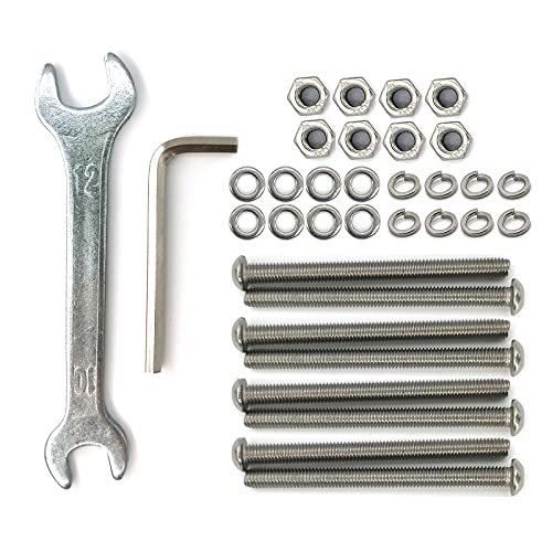 Universal Headboard or Footboard Hardware, 304 Stainless Steel Nuts and Bolts 3 inches, Bed Frame Bolts, Headboard Bolts, Bolts for headboard to Frame, Headboard & Footboard