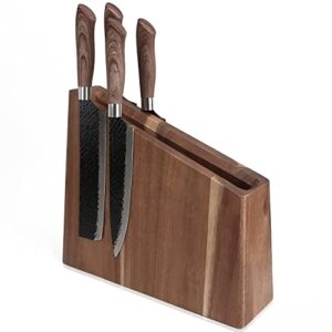uniharpa wooden magnetic knife holder, universal knife holder & organizer stand. space saver knives holder.