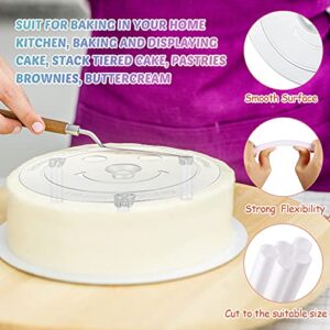 68 Pieces Cake Tier Stacking Kit 12 Pieces Cake Separator Plates for 4, 5, 6, 8 Inch Cakes with 20 Pieces White Plastic Cake Sticks Support Rods, 36 Pieces Clear Cake Stacking Dowels for Tiered Cakes