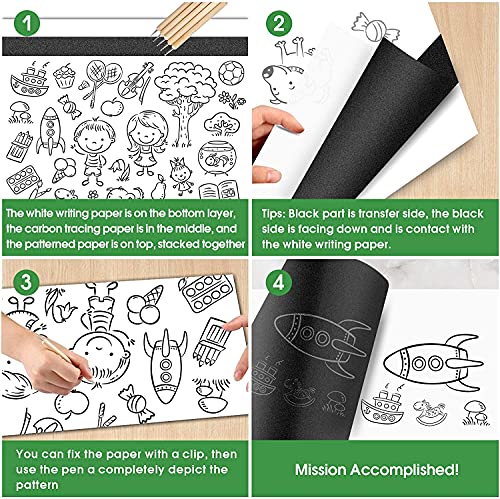 Carbon Paper for Tracing Graphite Transfer-Paper - PSLER 60 Pcs Black Graphite Paper for Tracing Drawing Patterns on Wood Projects Canvas Fabric Artist Lettering Sketch Drawing A4 Size 8.5 X 11 Inch¡­