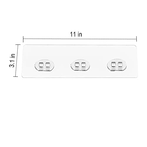 iPEGTOP 3PCS Transparent Adhesive for Shower Caddy Basket and Bathroom Shelf, 11 x 3.1 inches