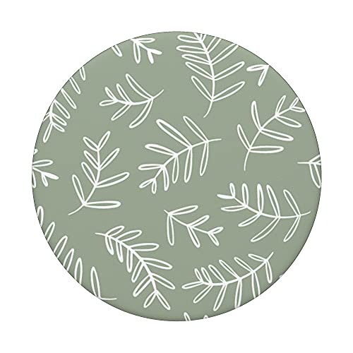 Olive Green Floral Pattern PopSockets Swappable PopGrip