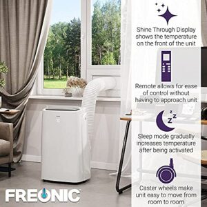 Freonic 10,000 BTU Portable Air Conditioner | LED Display | 24H Timer | Auto-Restart | Sleep Mode | Dehumidifier | AC for Rooms up to 450 Sq. Ft | FHCP101AKR