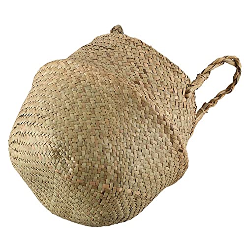 UXZDX Wicker Woven Basket Rattan Foldable Hanging Flower Pot, Woven Dirty Clothes Basket, Storage Basket, Home Decoration