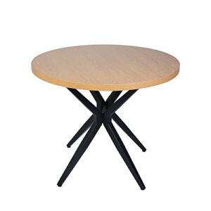 36" round dining table, modern kitchen table for 2-4 persons, 1.5" thickness tabletop w/solid metal legs, coffee table for cafe/bar kitchen dining office, easy-assembly