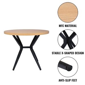 36" Round Dining Table, Modern Kitchen Table for 2-4 Persons, 1.5" Thickness Tabletop w/Solid Metal Legs, Coffee Table for Cafe/Bar Kitchen Dining Office, Easy-Assembly