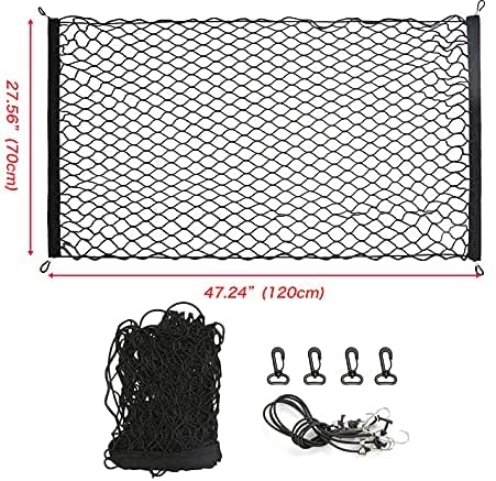 Q-DDOIT Dog Car Barrier 47" Wide Ideal for Trucks/SUVs/Full Sized Sedans Pet Restraint Car Backseat Divider Vehicle Gate Cargo Area Travel Trunk Mesh Net Screen Barricade