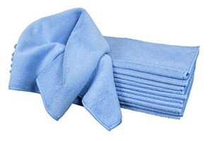 detailer's preference premium cleaning microfiber towels, 350 gsm, 16 x 16 inches, blue, 12-pack