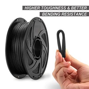 JAREES Petg Filament 1.75，Black Matte Petg 3D Printing Filament 1.75mm Dimensional Accuracy +/- 0.02 mm, 1 Kg Spool(2.2lbs)