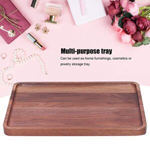 Coffee Serving Tray, Wooden Dessert Plate, Walnut Wood, Rectangular Fruit Platefor Serving Cakes, Snacks, Candies and Bread(34 * 23 * 2)