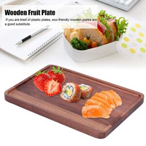 Coffee Serving Tray, Wooden Dessert Plate, Walnut Wood, Rectangular Fruit Platefor Serving Cakes, Snacks, Candies and Bread(34 * 23 * 2)