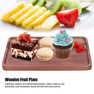 Coffee Serving Tray, Wooden Dessert Plate, Walnut Wood, Rectangular Fruit Platefor Serving Cakes, Snacks, Candies and Bread(34 * 23 * 2)