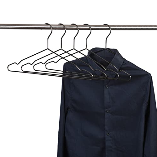 Better to U 17 Inch Black Silver Metal Hanger Adult Clothes 20 Pack, 4.0mm Heavy Duty Shirt Blouse Hanger for Coat Suit, Space Saving Slim Wire Hanger for Camisole Trousers Dress (Black Silver 20pcs)